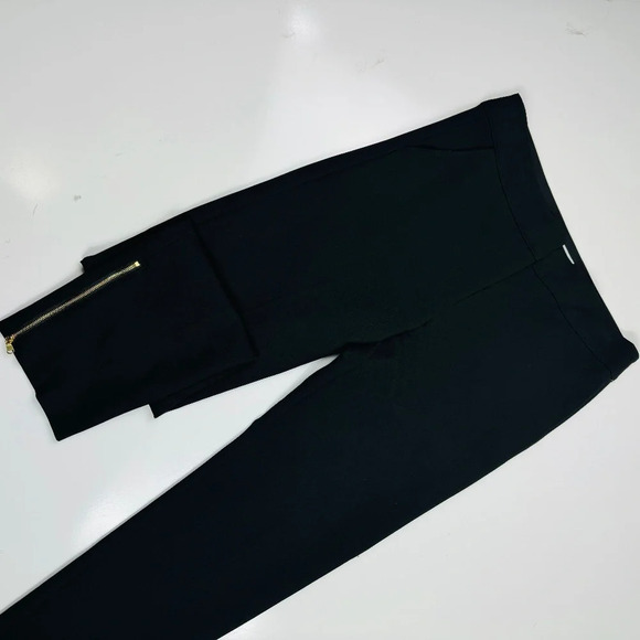 Trina Turk Black Straight Leg Pants Exposed Gold Zipper Size 4‎ - Picture 11 of 11
